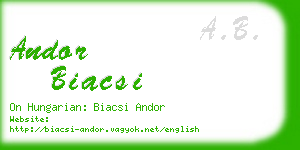 andor biacsi business card